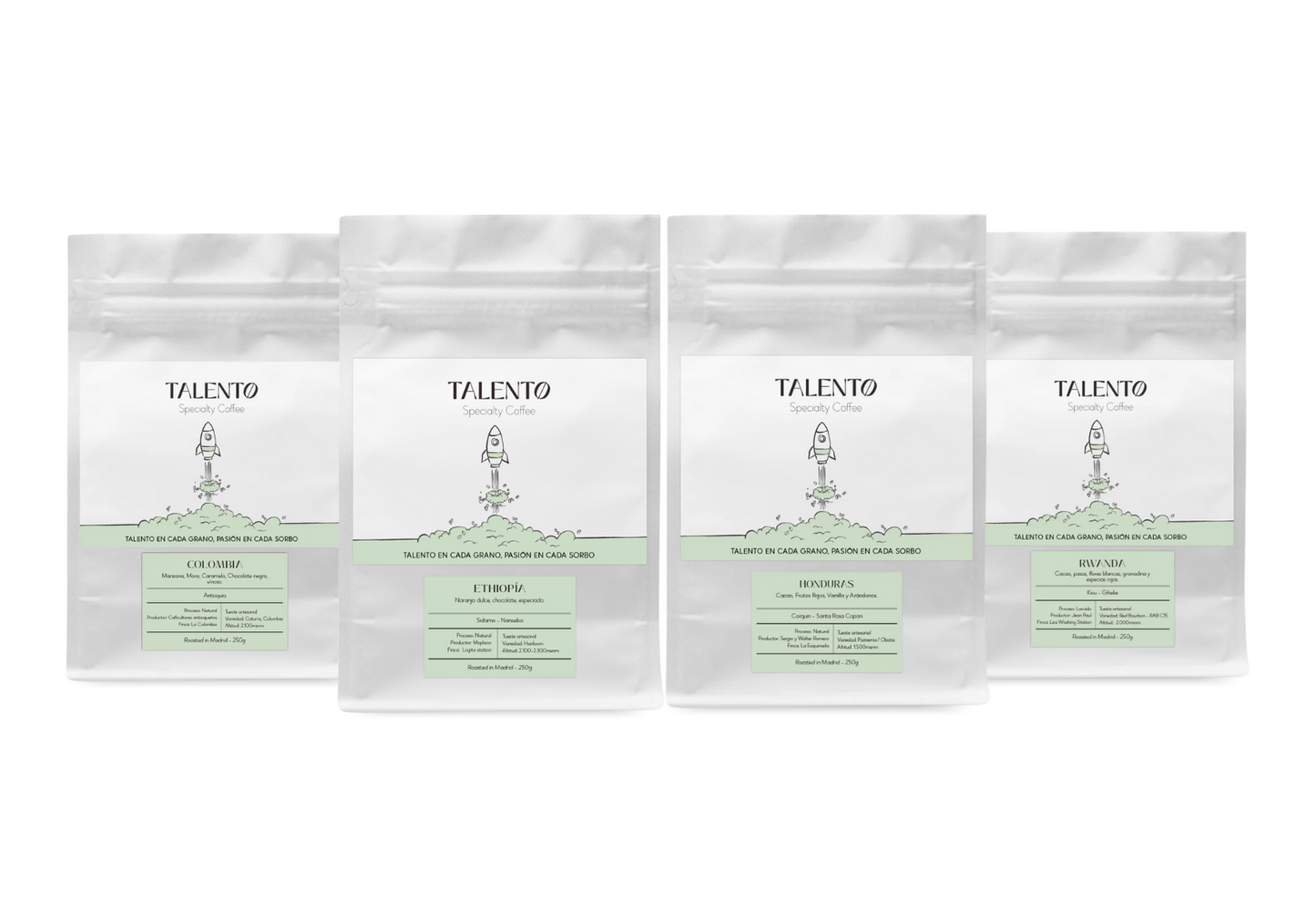 PACK “TALENTOSO” DE CAFÉS DE ESPECIALIDAD 250gr.
